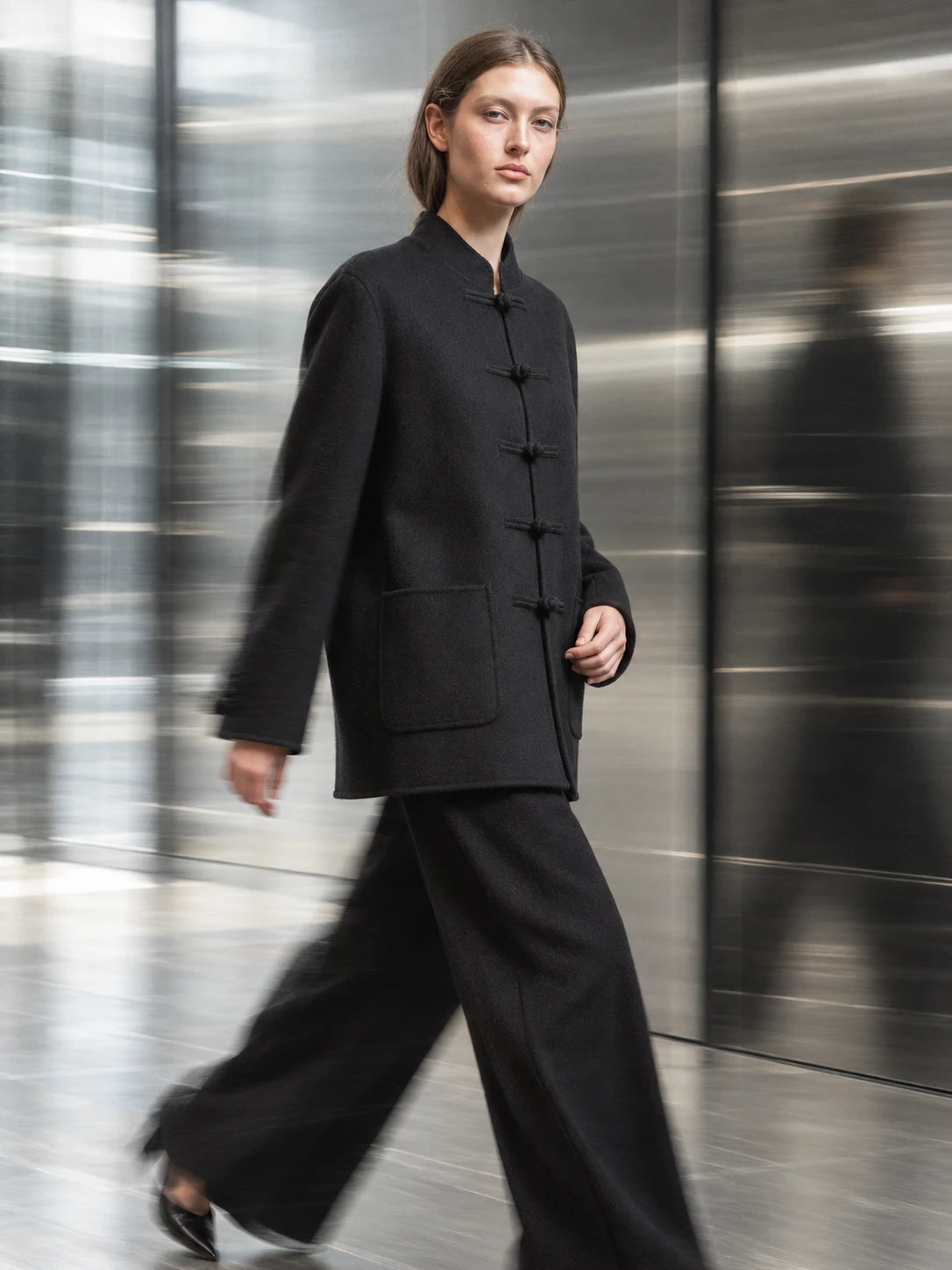 Black wool in motion