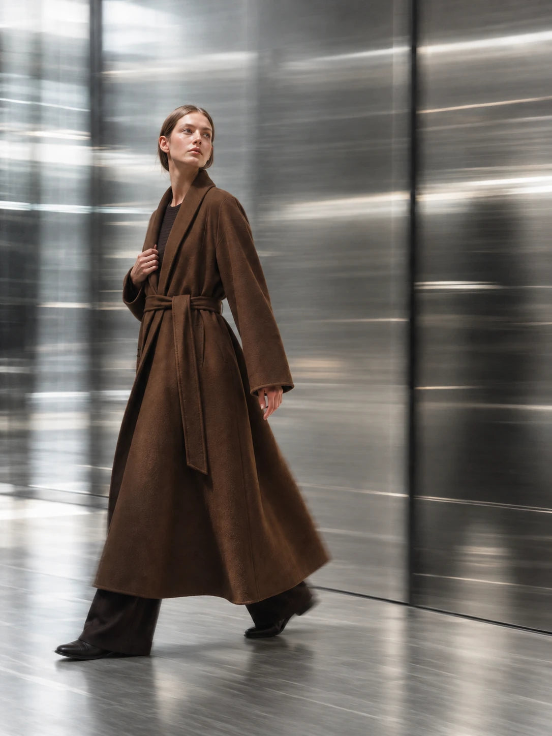 Brown wool in an elevator
