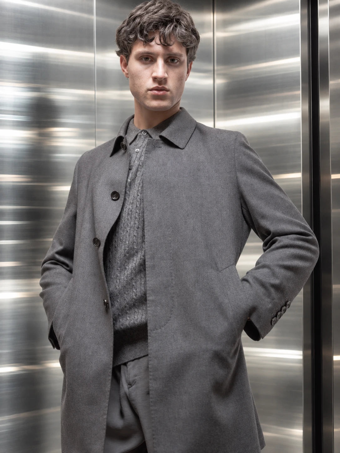 Grey menswear elevator series